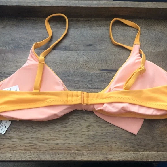 aerie orange and Pink Knot Front Bikini Top - Picture 5 of 8